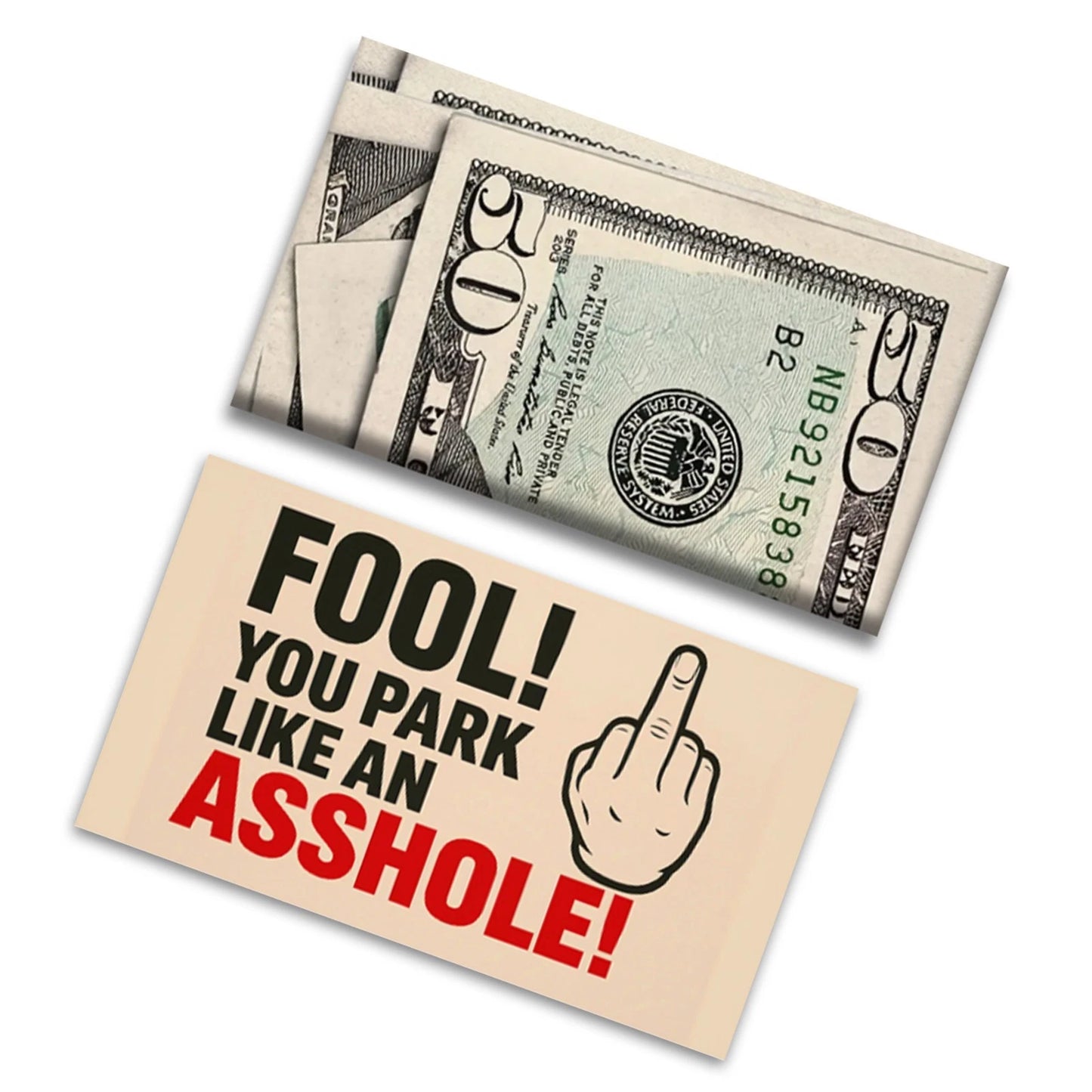 50 Pack Fake $50 Parking Prank Cards