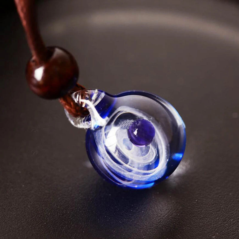 Universe Glass Bead Planets Pendant Necklace