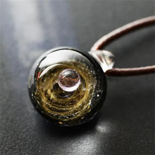 Universe Glass Bead Planets Pendant Necklace