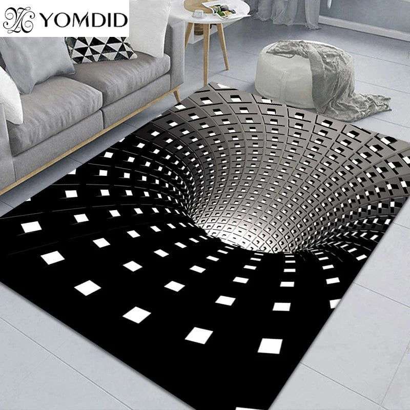 Vortex Illusion Rug 3D Trap Effect Bottomless Hole Carpet