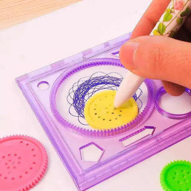 Painting Multi-function Interesting Puzzle Spirograph Children Drawing Plastic Ruler