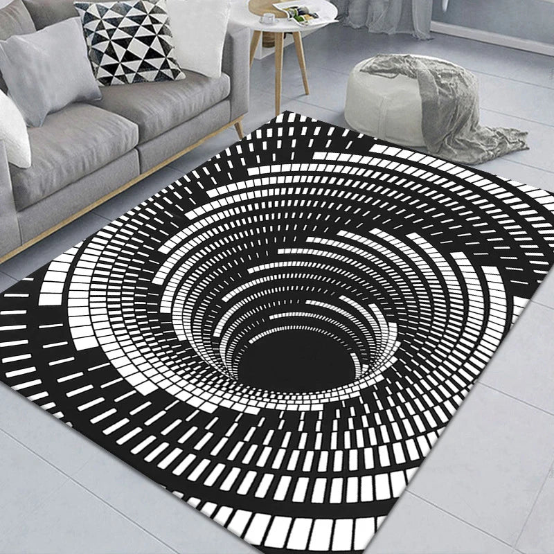 Vortex Illusion Rug 3D Trap Effect Bottomless Hole Carpet