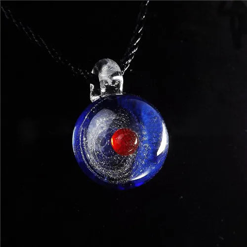 Universe Glass Bead Planets Pendant Necklace