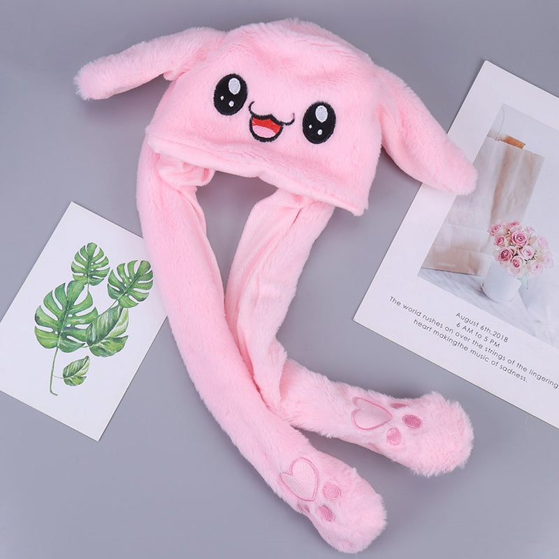 1PC Rabbit Hat Plush Can Moving Bunny Ears Hat For Kids