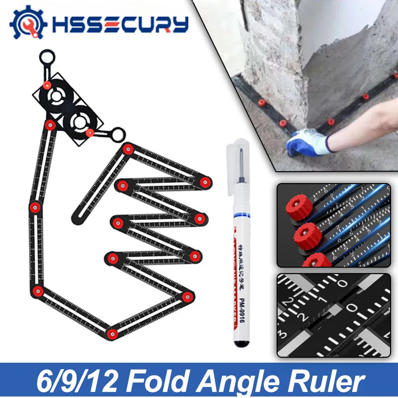 12/9/6 Fold Multi Angle Measuring Ruler