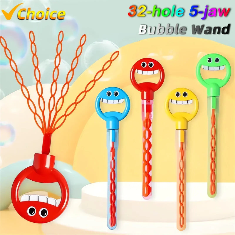 32 Holes Bubble Wand Handheld Smiling Face Bubble Stick