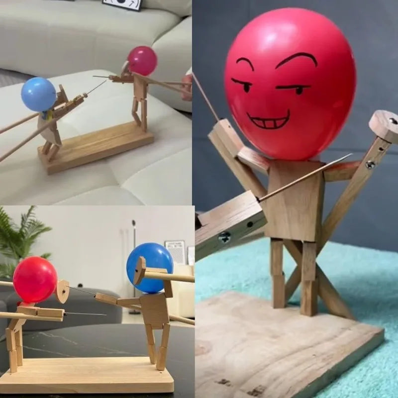 Balloon Bamboo Man Battle Wooden Fighter Game