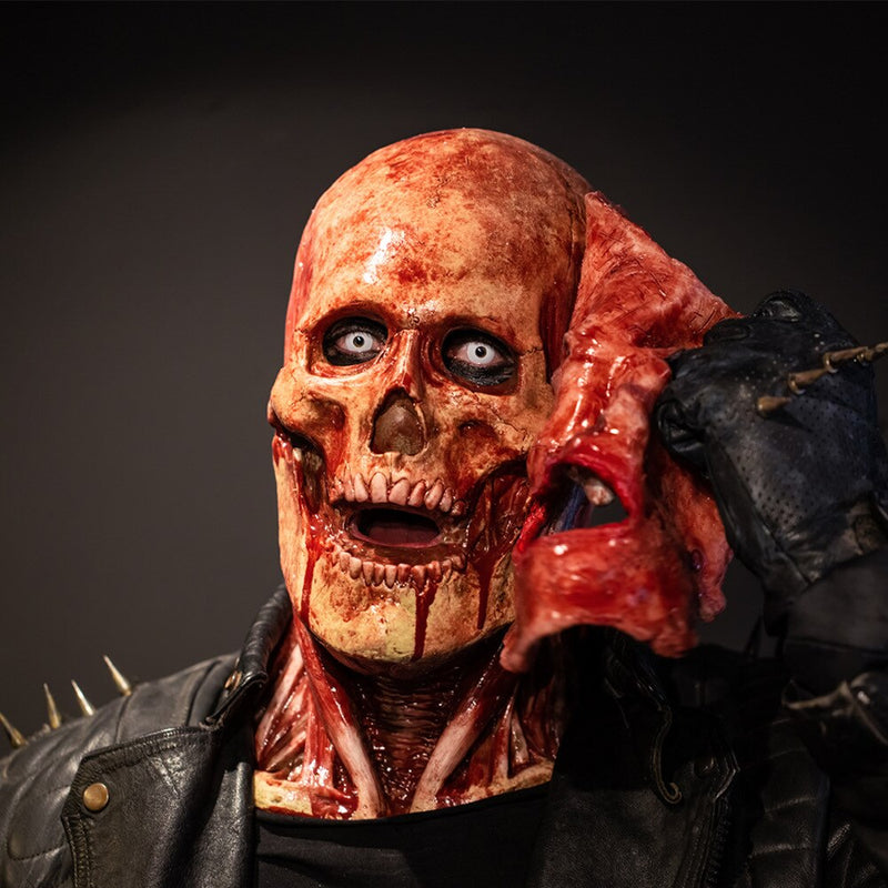 Bloody Skull Head Halloween Double-Layer Ripped Mask