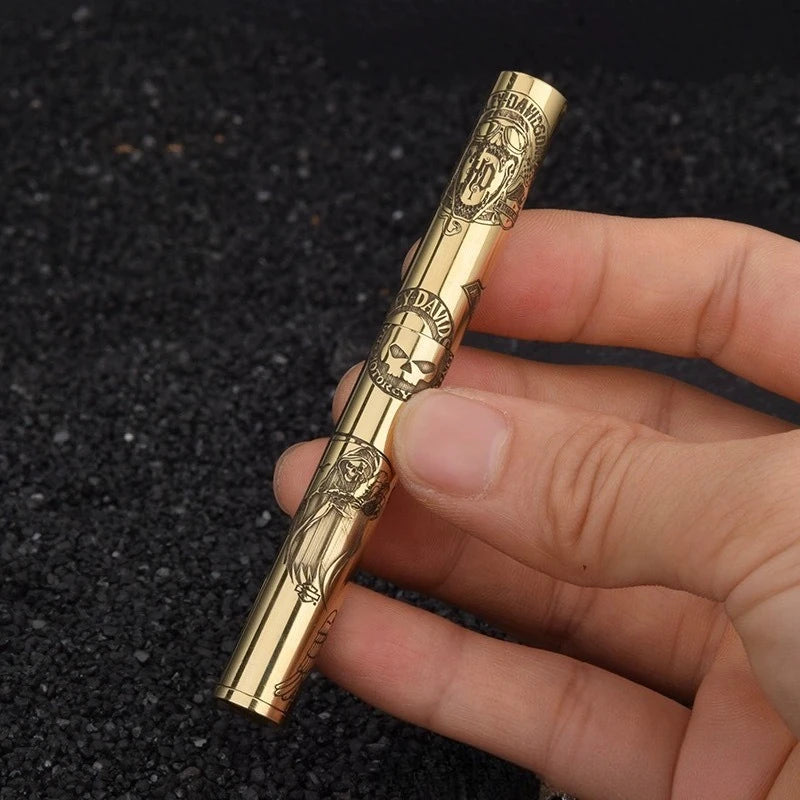 Panlong Stick Cylindrical Carving Surround Brass Portable Creative Kerosene Lighter