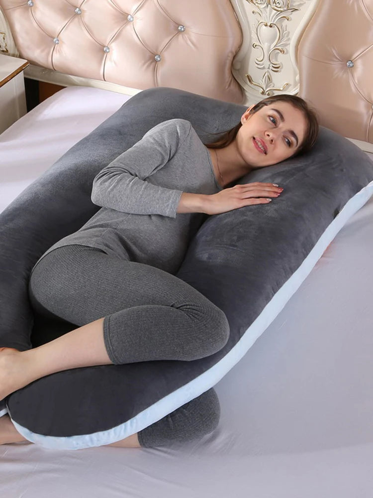 U Shaped Soft Fleece Pregnant Pillow