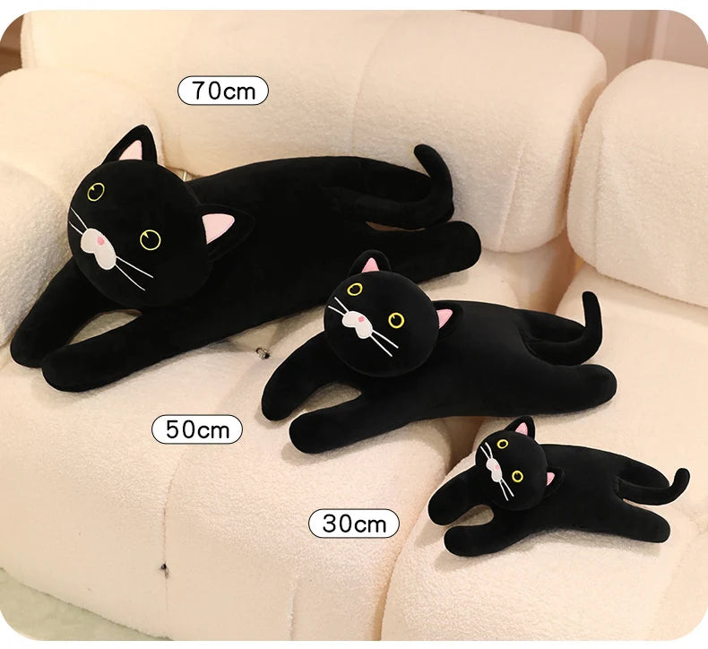 30/50/70cm Lying Posture Cat Plush Throw Pillow