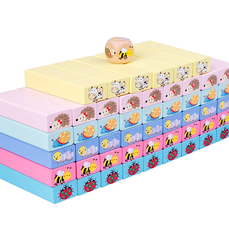 Number Animal Wooden Blocks Game