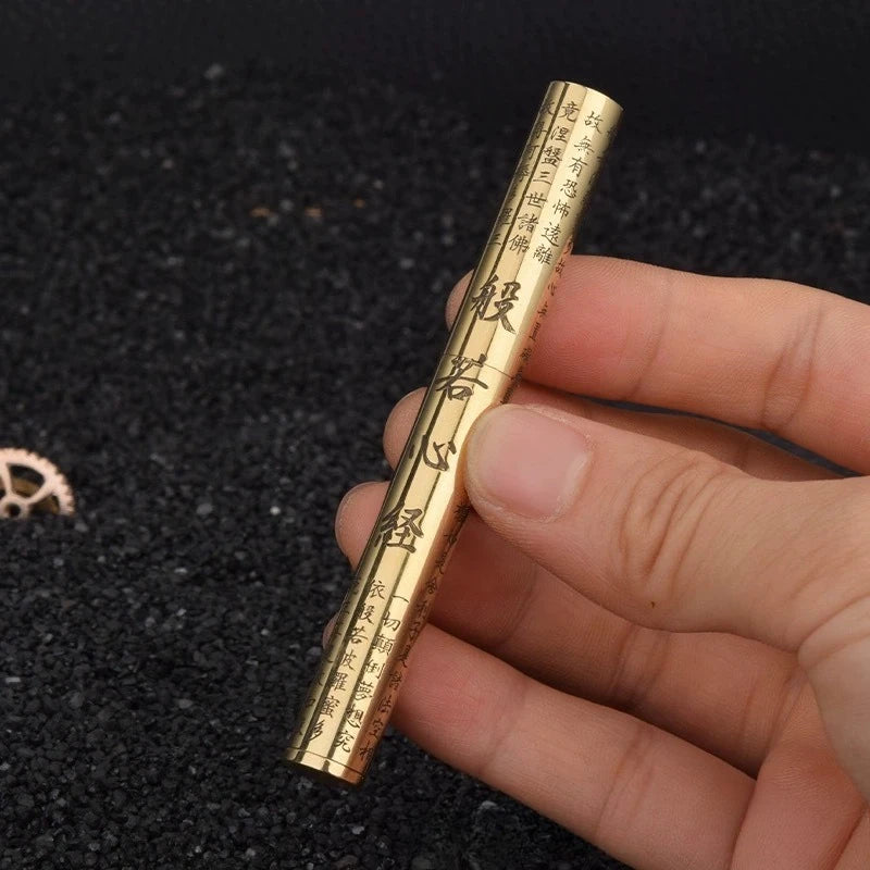 Panlong Stick Cylindrical Carving Surround Brass Portable Creative Kerosene Lighter