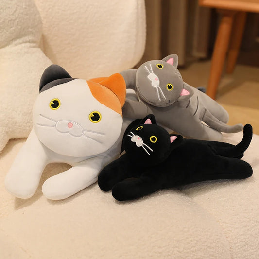 30/50/70cm Lying Posture Cat Plush Throw Pillow