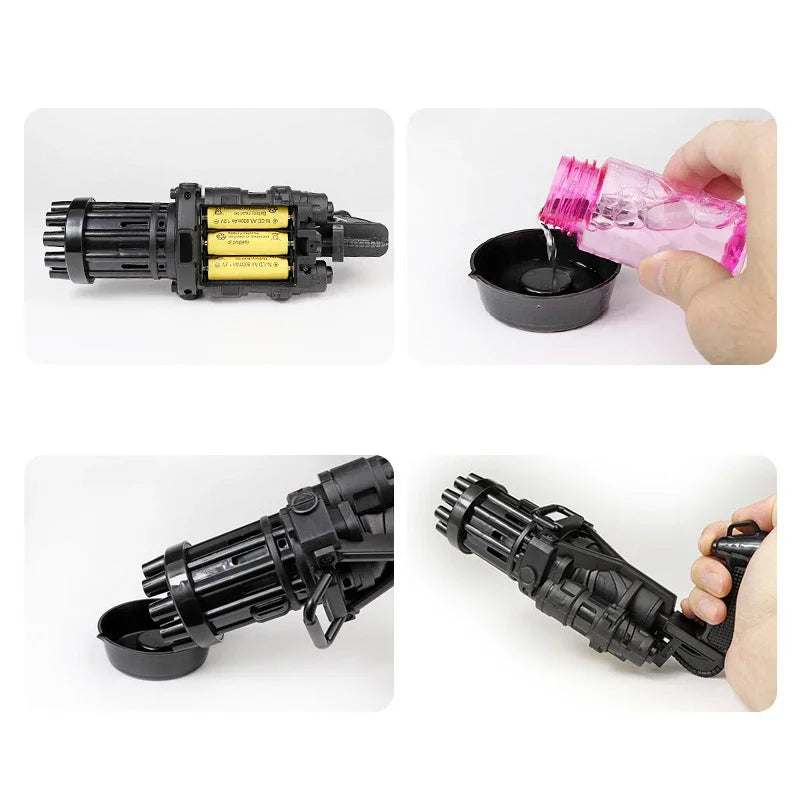 10 Hole Electric Gatling Bubble Gun for Children