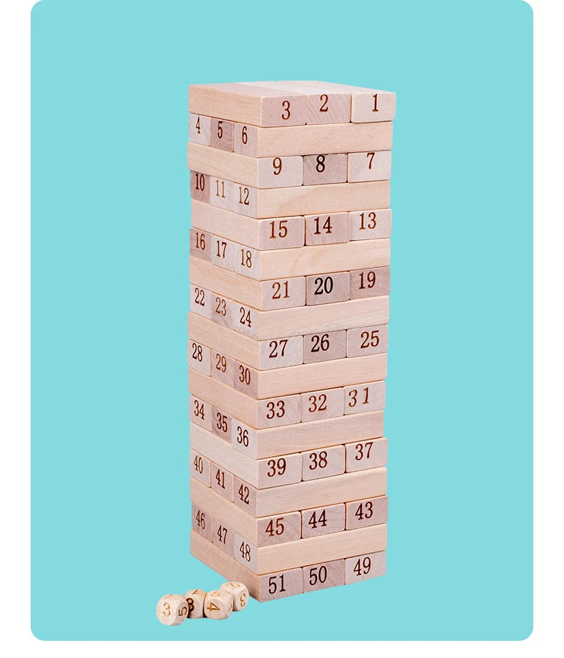Number Animal Wooden Blocks Game