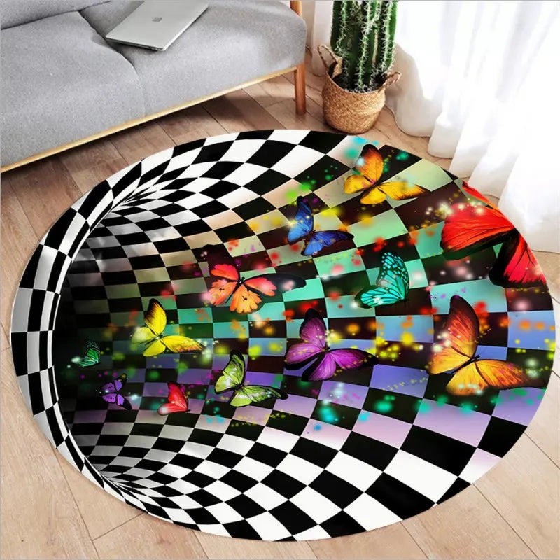3D Vortex Optical Illusion Rugs