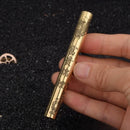Panlong Stick Cylindrical Carving Surround Brass Portable Creative Kerosene Lighter