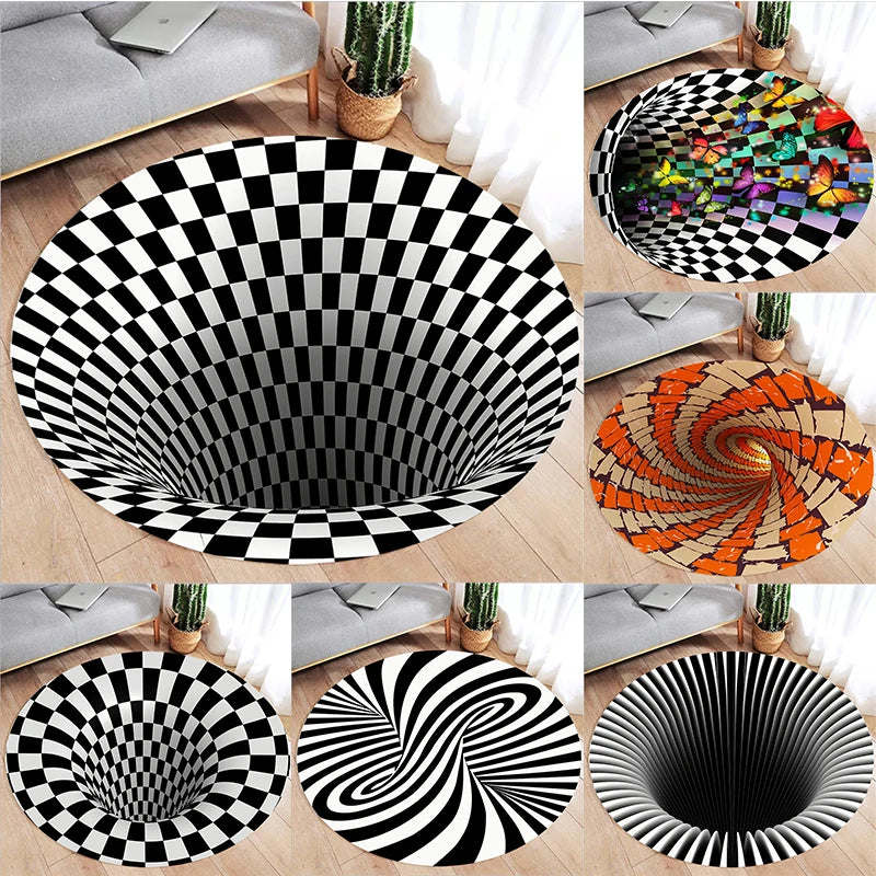 3D Vortex Optical Illusion Rugs