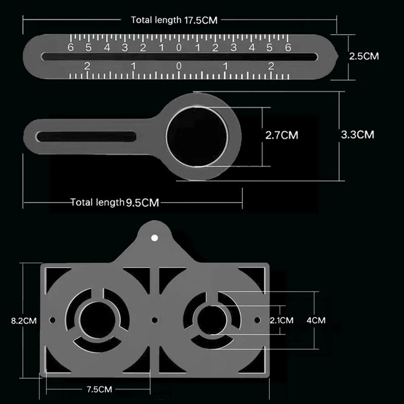 12/9/6 Fold Multi Angle Measuring Ruler