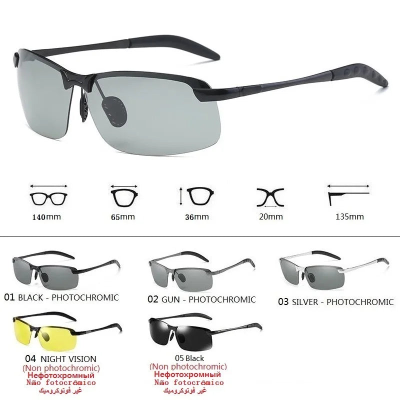 Photochromic Sunglasses Men Polarized Driving Chameleon Glasses