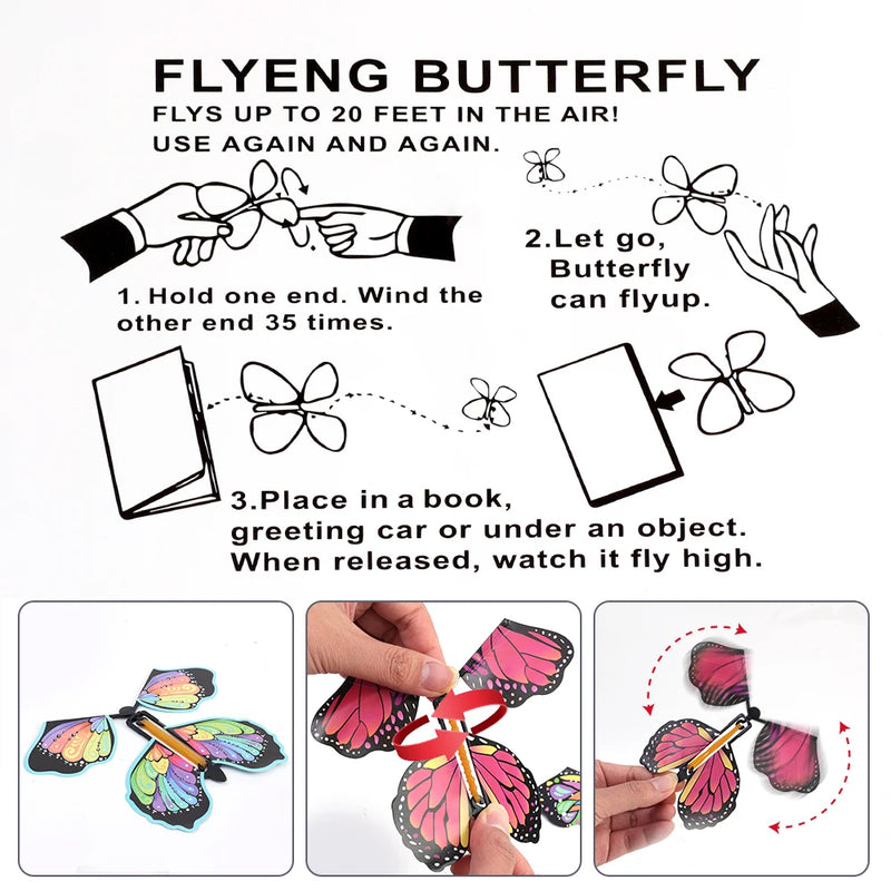 Magic Flying Butterflies Wind Up Toy