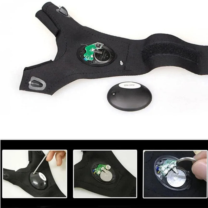 LED Flashlight Luminous Running Gloves