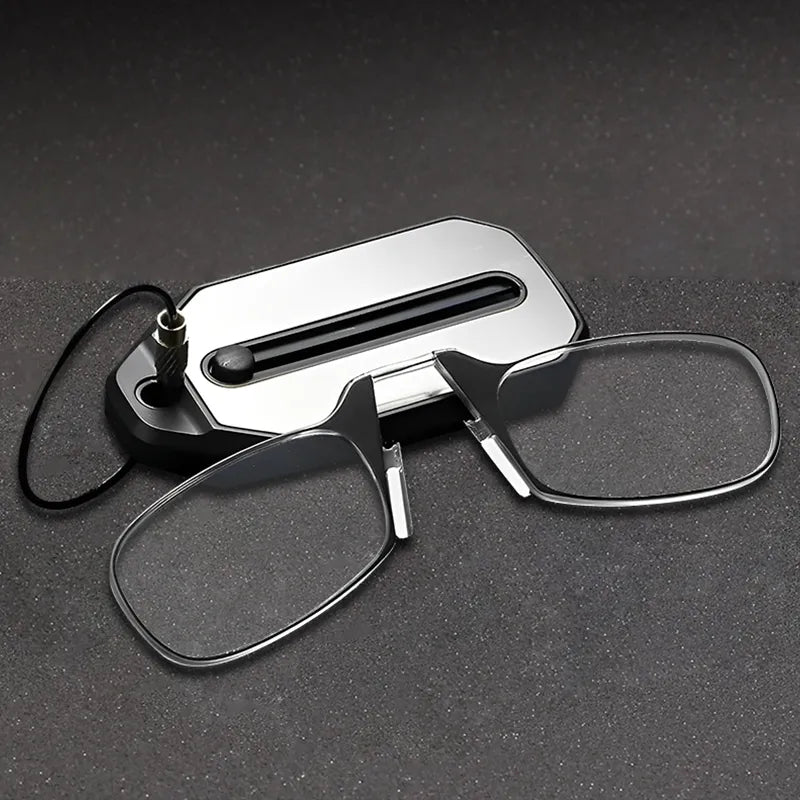 Nose Clip Reading Glasses Men Women Portable Hyperopia Glasses