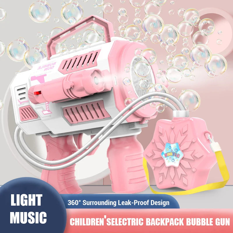 Electric Bubble Gun With Large Capacity Flashing Automatic Blower