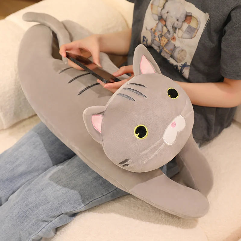 30/50/70cm Lying Posture Cat Plush Throw Pillow