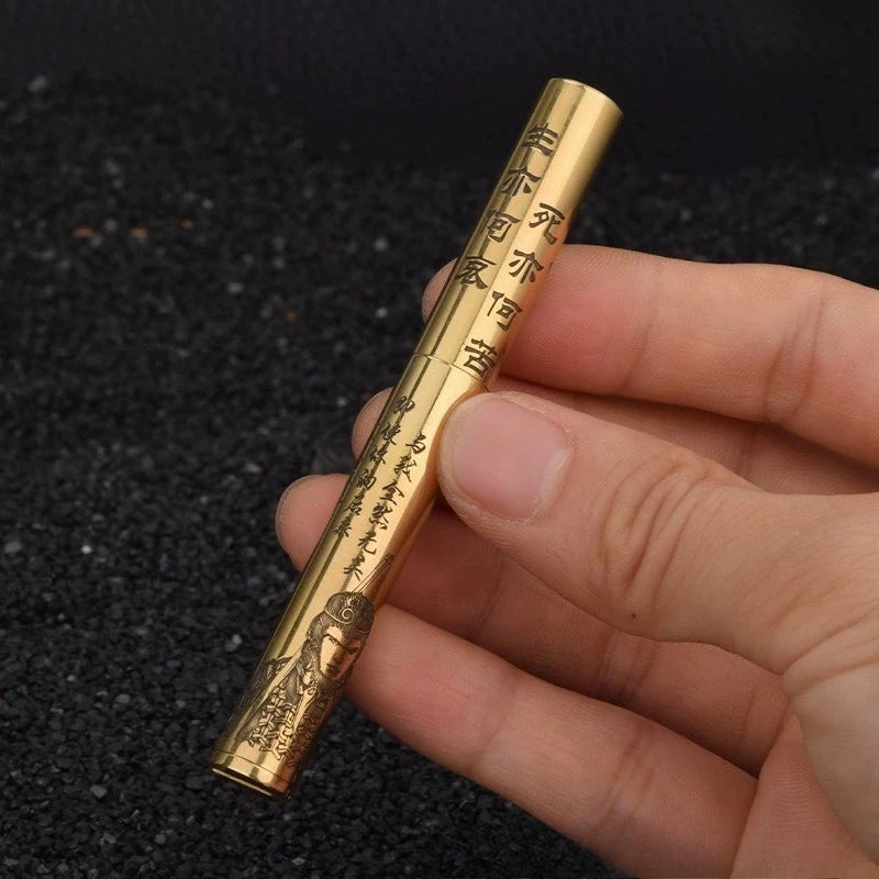 Panlong Stick Cylindrical Carving Surround Brass Portable Creative Kerosene Lighter
