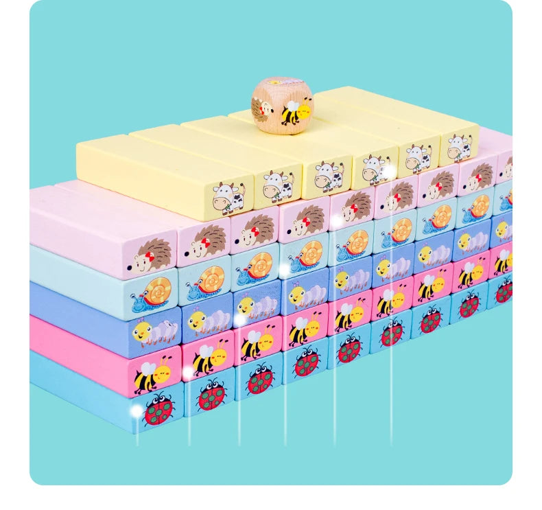 Number Animal Wooden Blocks Game
