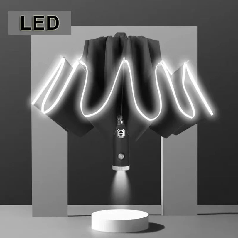 LED Umbrella Male Fully Automatic Reverse Umbrella