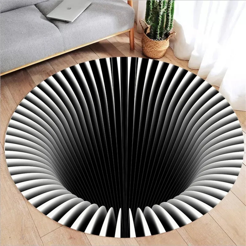 3D Vortex Optical Illusion Rugs