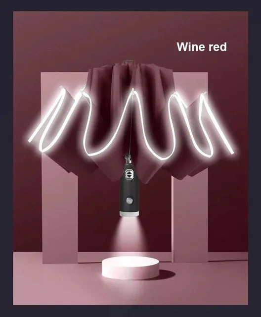 LED Umbrella Male Fully Automatic Reverse Umbrella