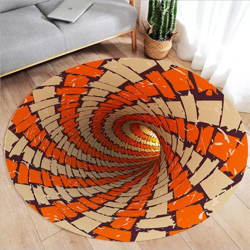 3D Vortex Optical Illusion Rugs