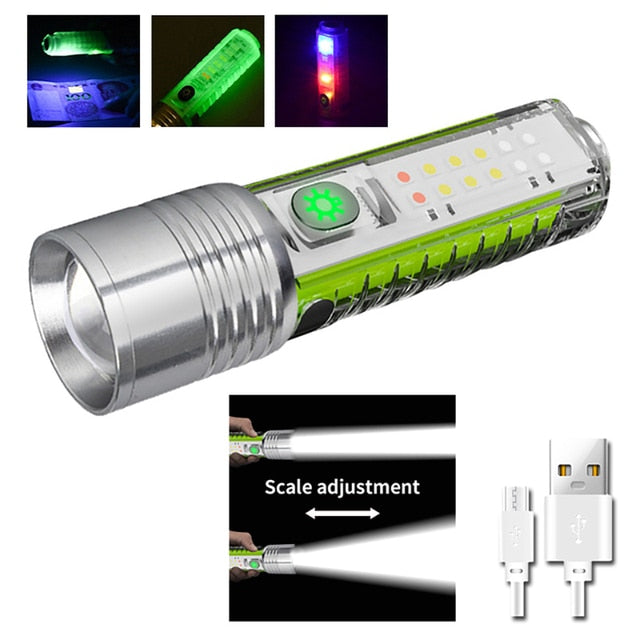 Powerful LED Flashlight Rechargeable Zoomable Torch