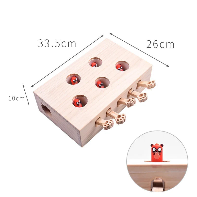 Cat Toys Interactive Whack-a-mole Solid Wood Toys