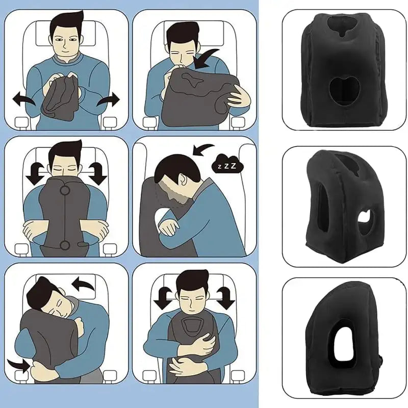 PVC Inflatable Travel Pillow