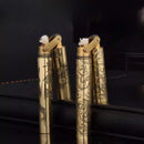 Panlong Stick Cylindrical Carving Surround Brass Portable Creative Kerosene Lighter