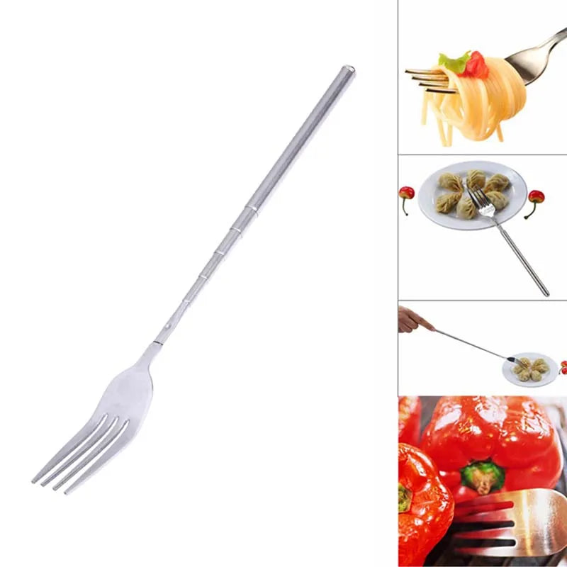 Silver Stainless Telescopic Extendable Fork