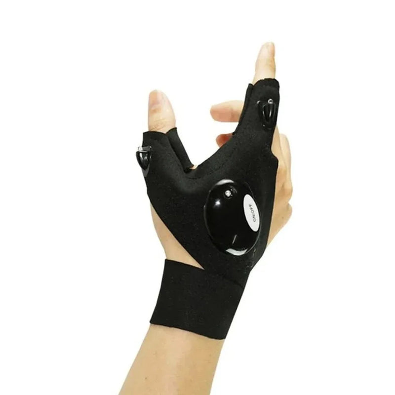 LED Flashlight Luminous Running Gloves