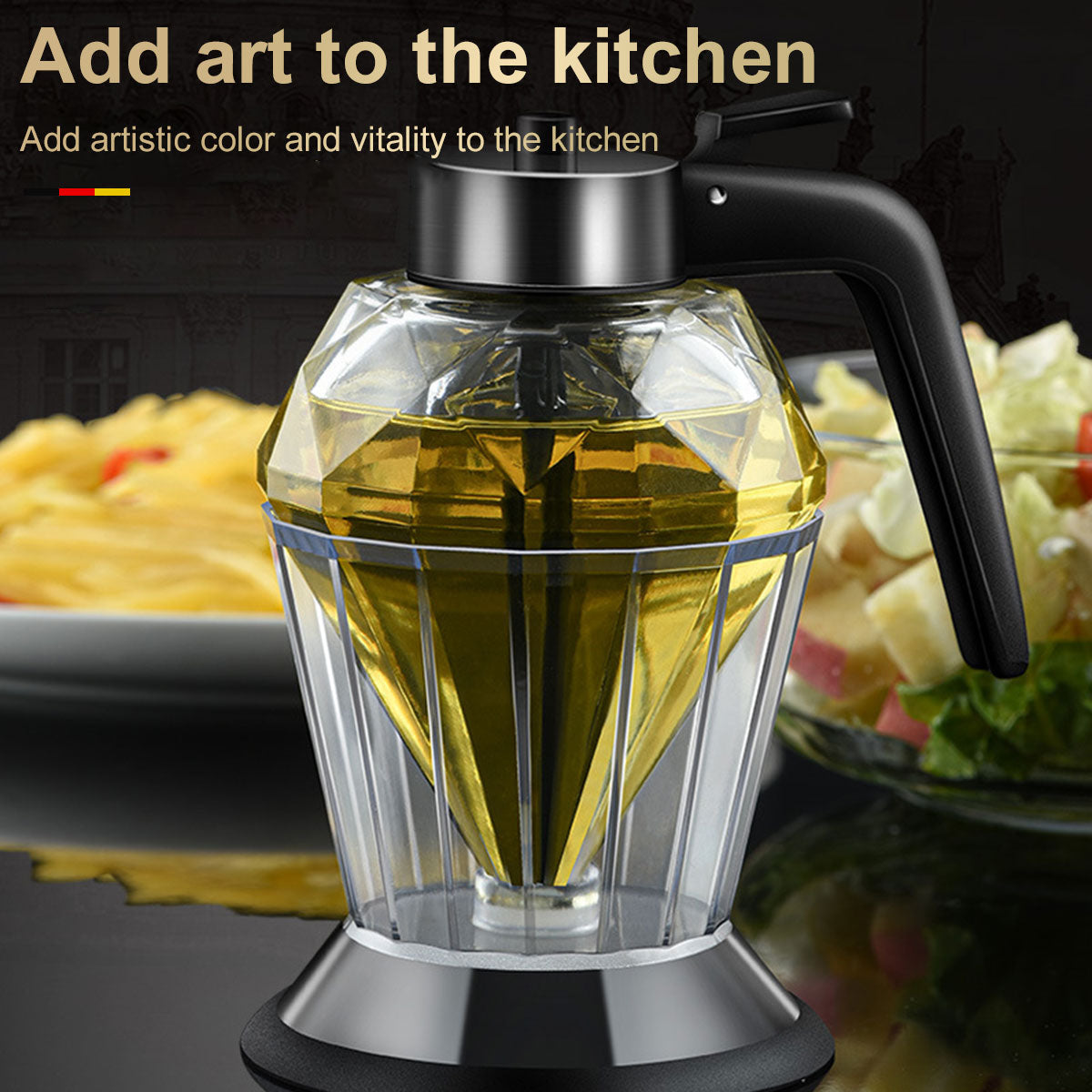 200ml Honey Dispenser Diamond Shaped Glass Oil Dispenser
