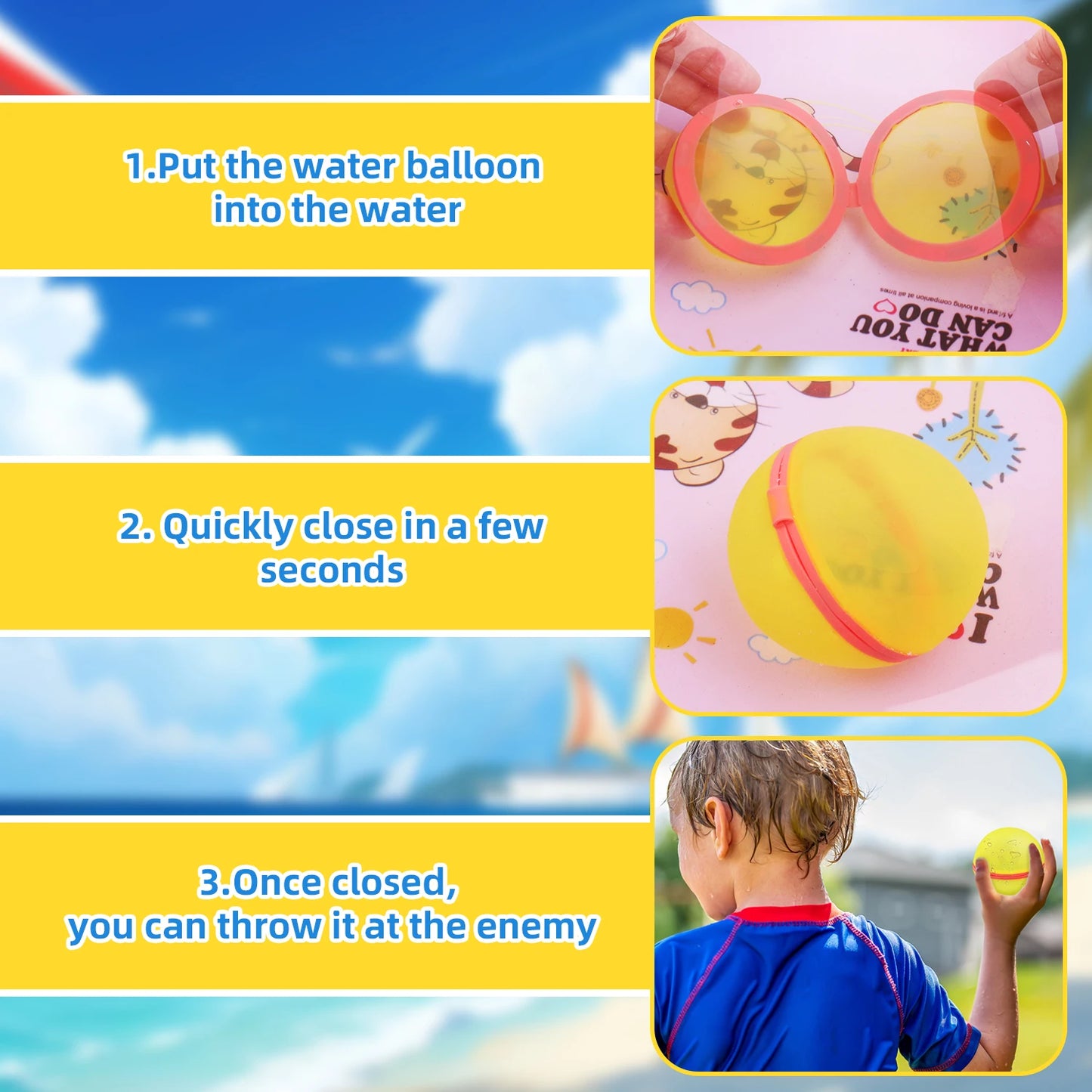 Reusable silicone magnetic water ball