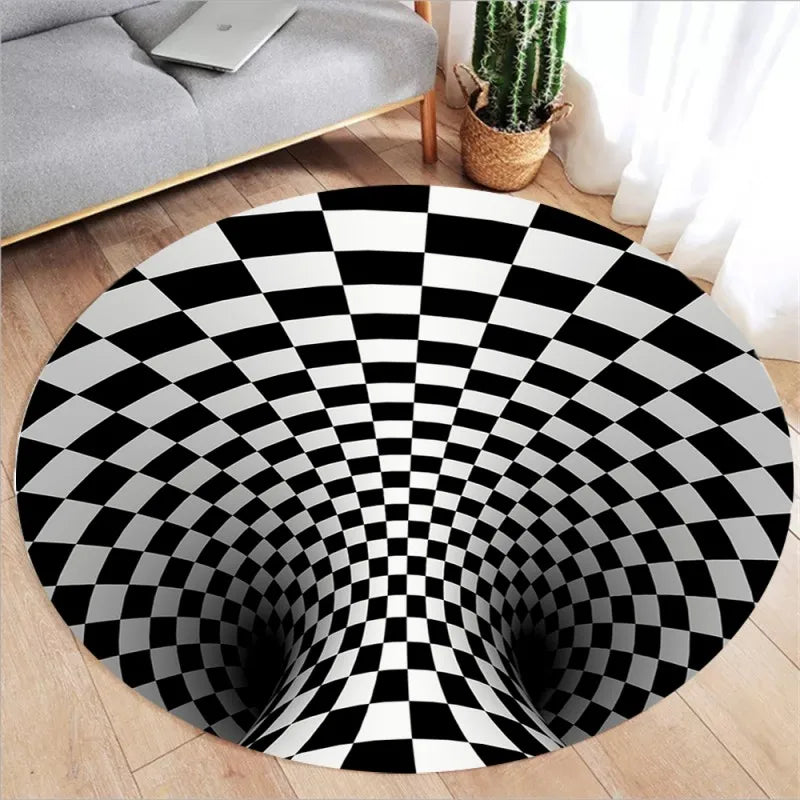 3D Vortex Optical Illusion Rugs