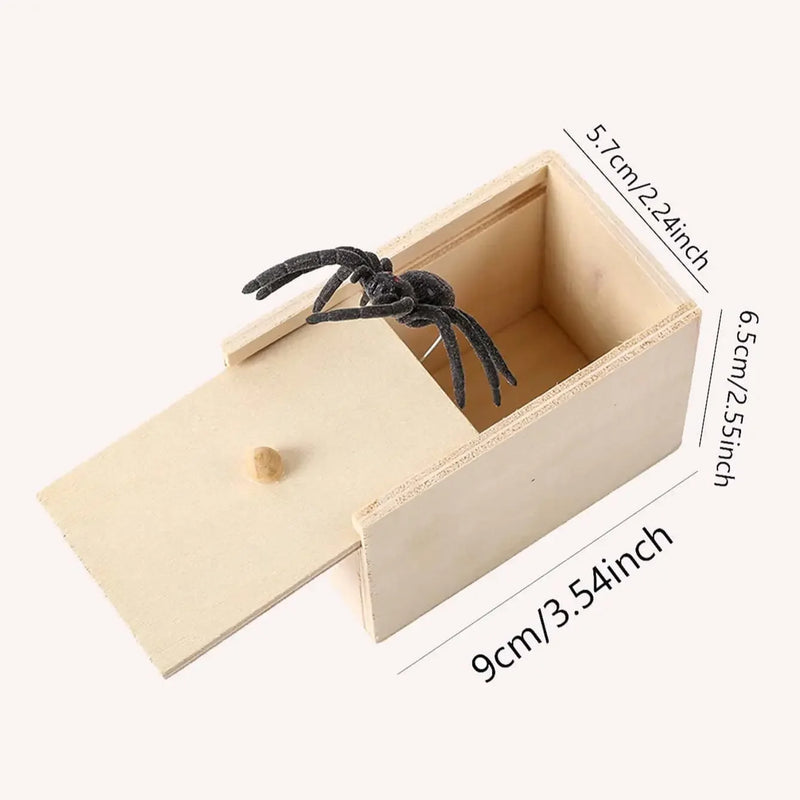 1PC Spider Funny Scare Wooden Hidden Box Prank