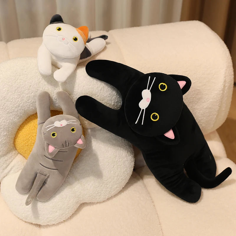 30/50/70cm Lying Posture Cat Plush Throw Pillow