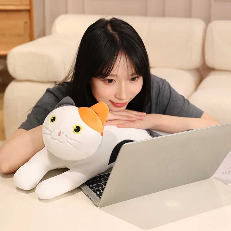 30/50/70cm Lying Posture Cat Plush Throw Pillow