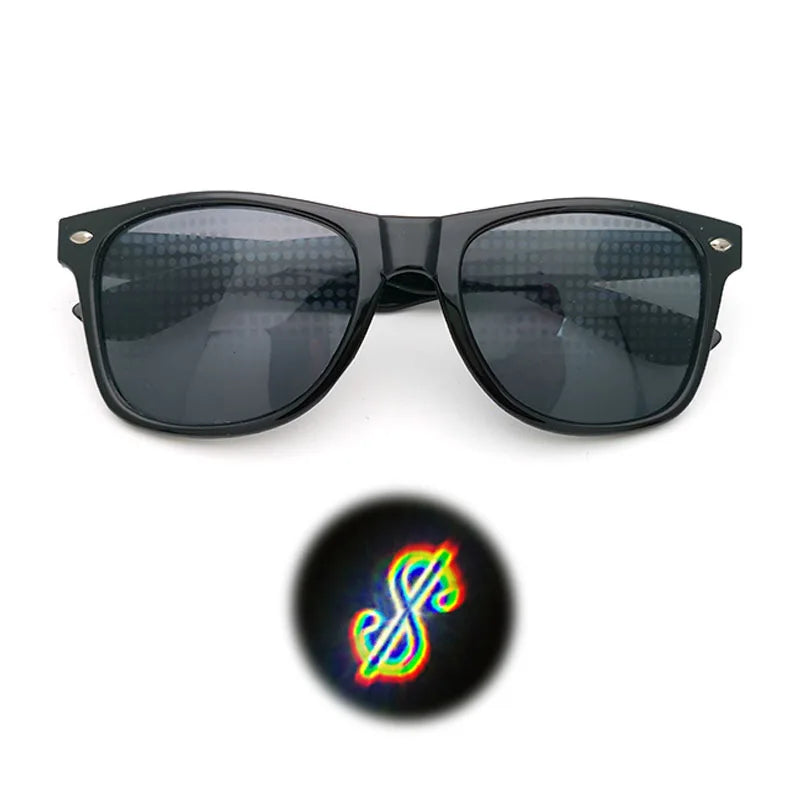 Fashion Diffractive Optical Shiny Star Glasses
