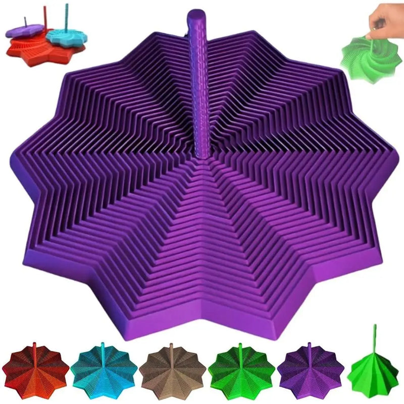 Fidget Star 3D Printed with Handles Fractal Fidget